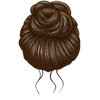 High bun -dark brown