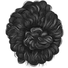 Curly bun - black