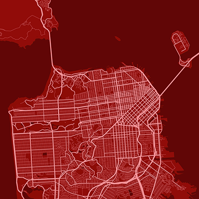 Stampa Su Tela Personalizzata Mappa Silhouettes