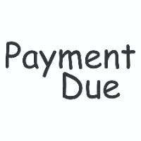 Handwriting Payment Due Stamp