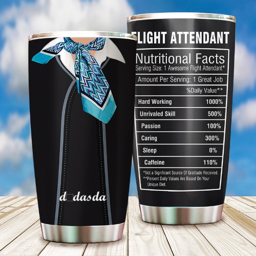 Personalized Flight Attendant Nutritional Facts Tumbler